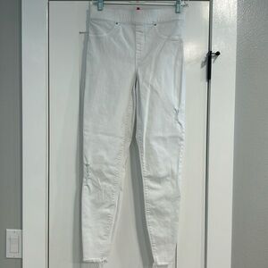 Pre-loved Spanx Distressed White Skinny Jeans - Sz. Small